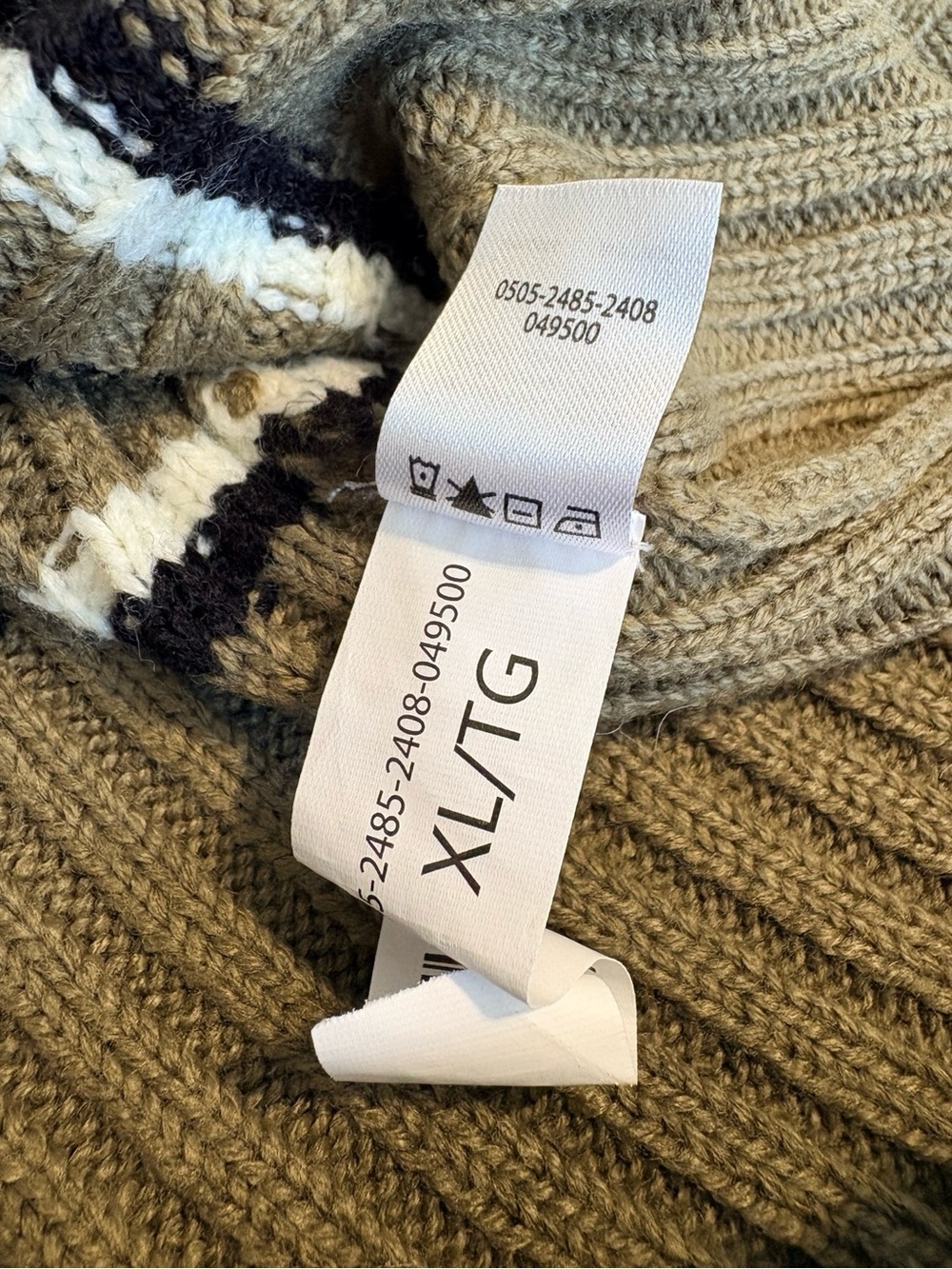 Bluenotes Ribbed Striped Turtleneck Sweater XL Earthy Neutral Fitted‎ Knit Cozy - Picture 6 of 9